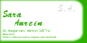 sara amrein business card